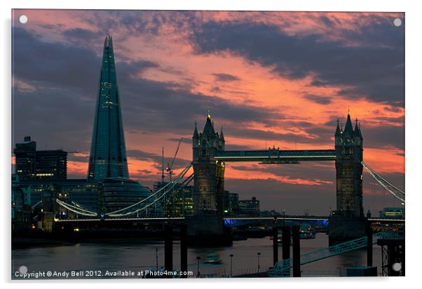Tower Bridge Sunset Acrylic by Andy Bell