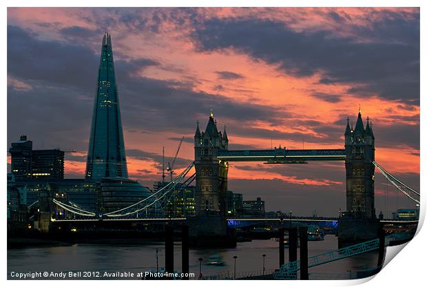 Tower Bridge Sunset Print by Andy Bell