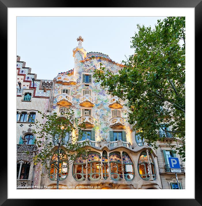 Casa Batllo Building in Barcelona Framed Mounted Print by Philip Pound
