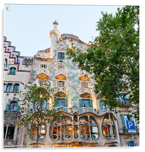Casa Batllo Building in Barcelona Acrylic by Philip Pound