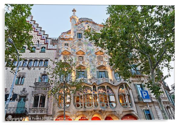 Casa Batllo Building Barcelona Acrylic by Philip Pound