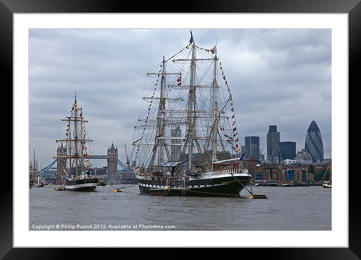 Tall Ships on the River Thames Framed Mounted Print by Philip Pound