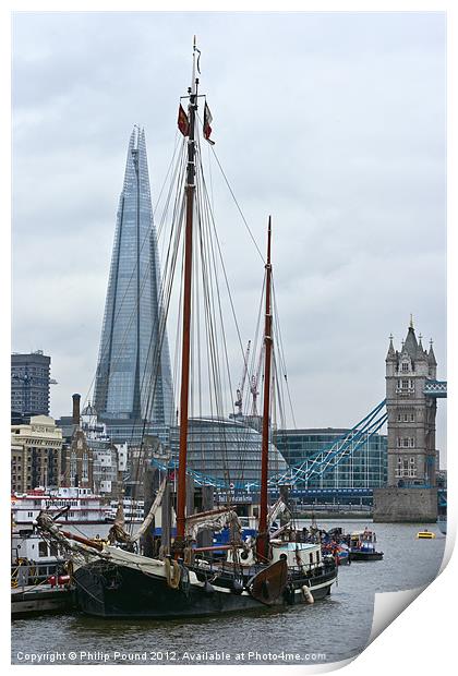 Boats and the Shard Print by Philip Pound