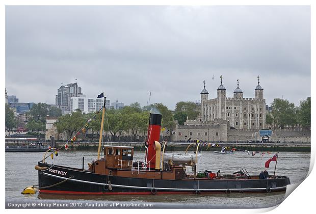 Tug at Tower of London Print by Philip Pound