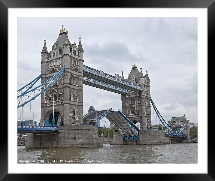 Tower Bridge London Opening Framed Mounted Print by Philip Pound