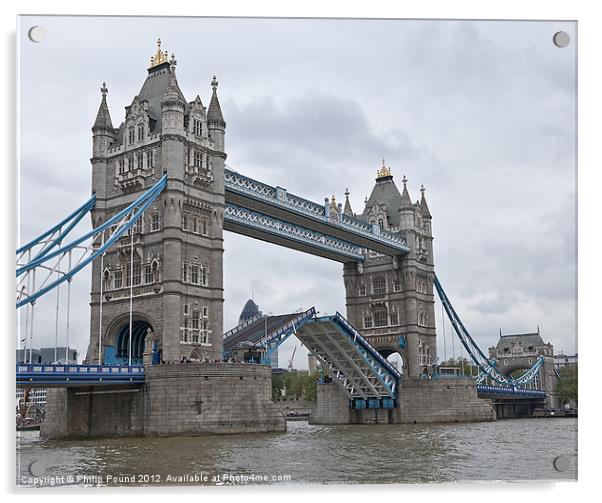 Tower Bridge London Opening Acrylic by Philip Pound
