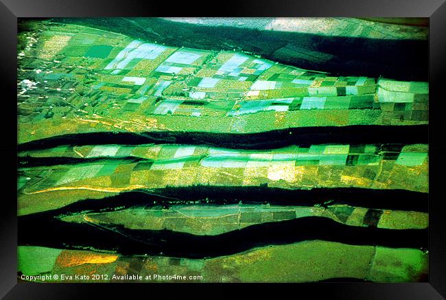 Ecuador patchwork fields Framed Print by Eva Kato