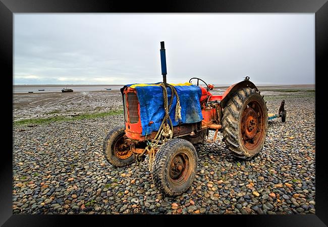 Lytham Tractor Framed Print by Sandra Pledger