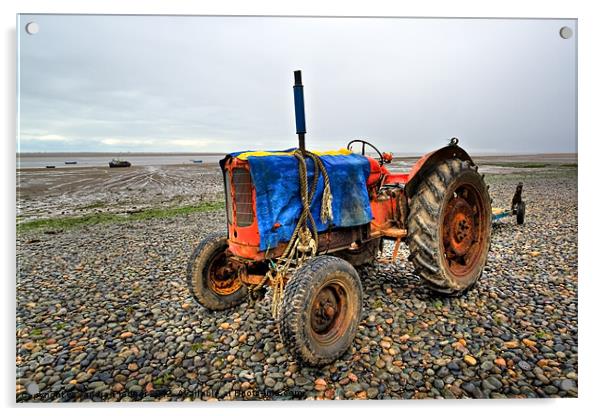Lytham Tractor Acrylic by Sandra Pledger