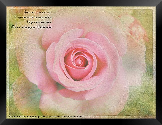 Ten Roses Framed Print by Fiona Messenger