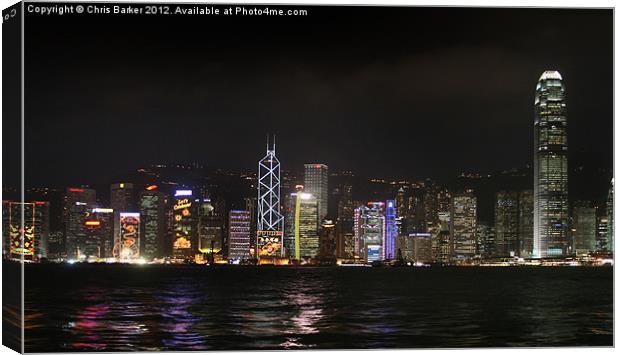 Hong Kong cityscape at night Canvas Print by Chris Barker