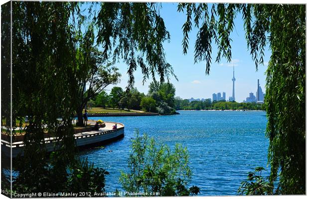 Ashbridges Bay ,Toronto skyline Canvas Print by Elaine Manley