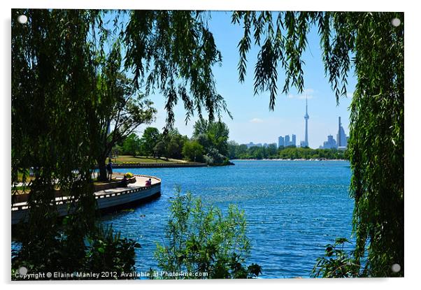 Ashbridges Bay ,Toronto skyline Acrylic by Elaine Manley