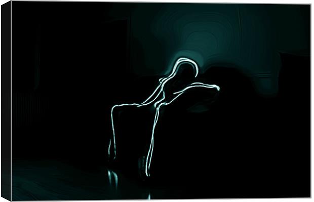 Light Painted Thinker Canvas Print by Naufragus Simia