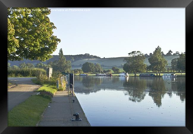 Chiltern Hills from Mapledurham Lock Framed Print by Jim Hellier