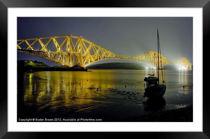 Forth Bridge at Night Framed Mounted Print by Buster Brown