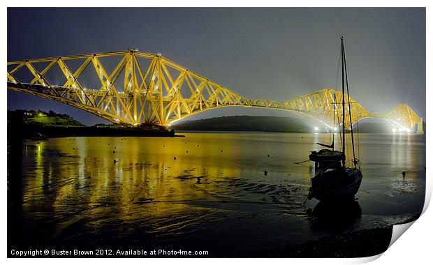 Forth Bridge at Night Print by Buster Brown