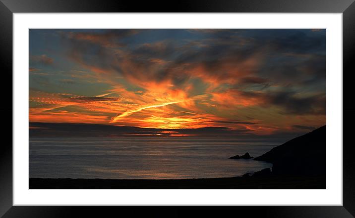 Sunset Framed Mounted Print by barbara walsh