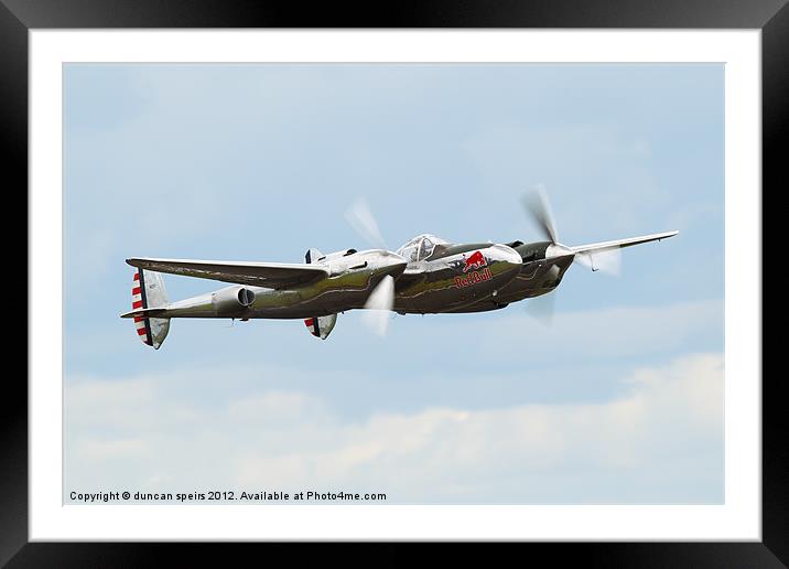 Lockheed Lightning Framed Mounted Print by duncan speirs