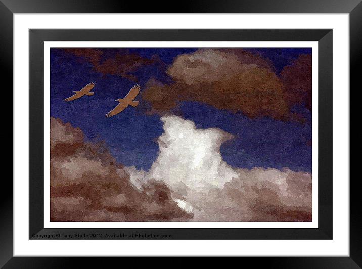 Montana Birds, and Sky Framed Mounted Print by Larry Stolle