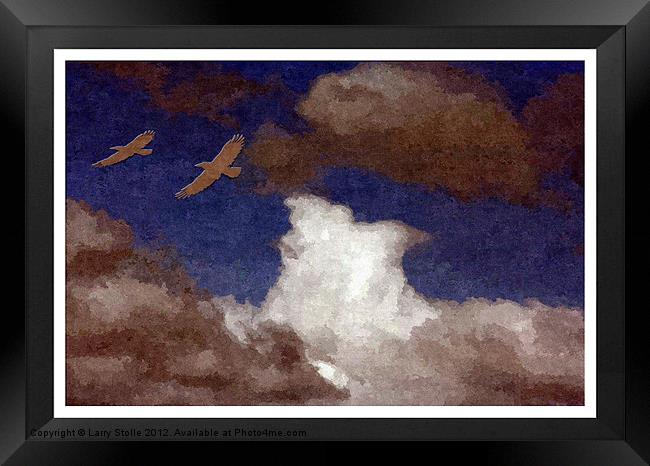 Montana Birds, and Sky Framed Print by Larry Stolle