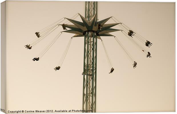 Fairground Ride....Way up High ! Canvas Print by Corrine Weaver