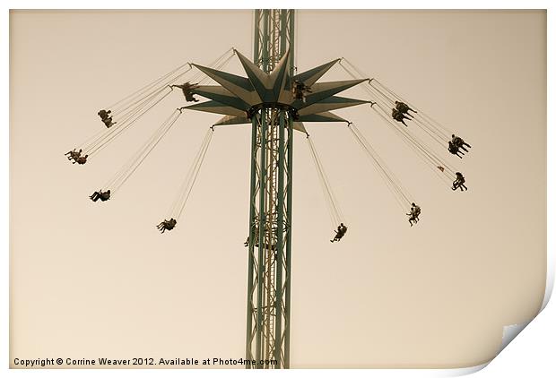 Fairground Ride....Way up High ! Print by Corrine Weaver