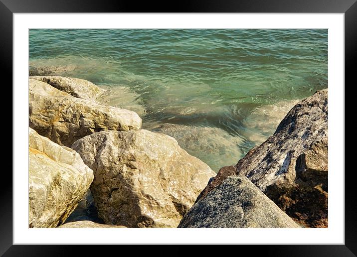 Rocks and ripples Framed Mounted Print by Sharon Lisa Clarke