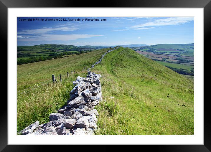 Tyneham Cap Framed Mounted Print by Phil Wareham