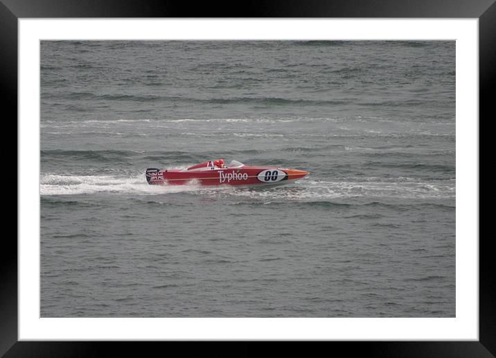 Powerboat Racing Framed Mounted Print by Nigel Barrett Canvas