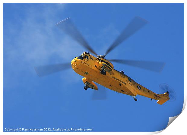 Sea King Rescue Helicopter Print by P H