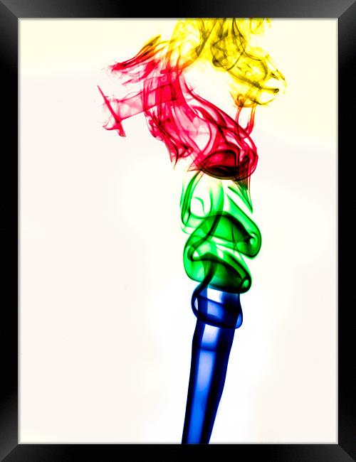 Coloured smoke plume Framed Print by Andrew Ley