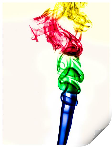 Coloured smoke plume Print by Andrew Ley