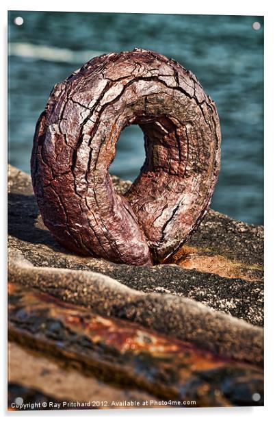Old Rusty Hoop Acrylic by Ray Pritchard