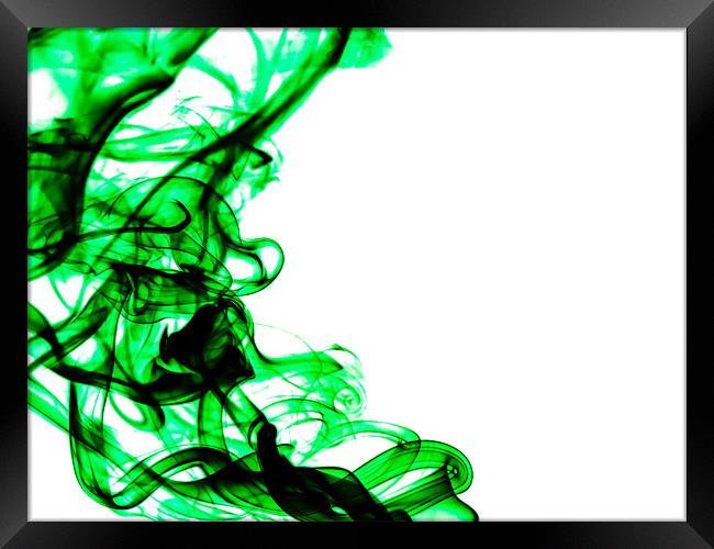 Green Swirls Framed Print by Andrew Ley