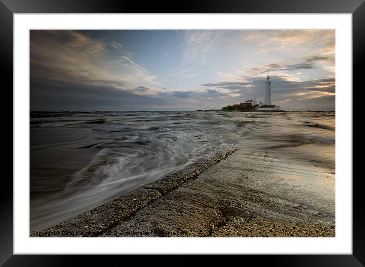 St. Mary Lighthouse Framed Mounted Print by R K Photography