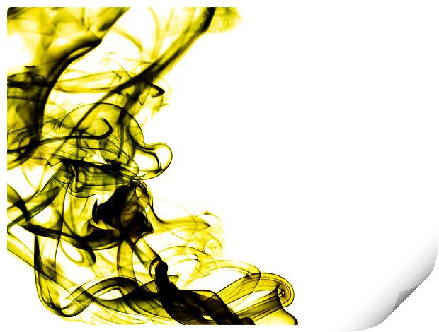 Yellow Swirly Smoke Print by Andrew Ley