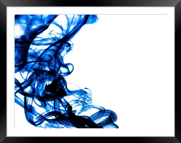 Blue swirl smoke Framed Mounted Print by Andrew Ley
