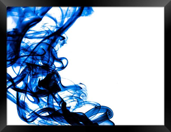 Blue swirl smoke Framed Print by Andrew Ley