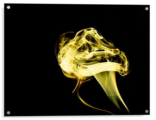 Yellow Smoke Mushroom Acrylic by Andrew Ley