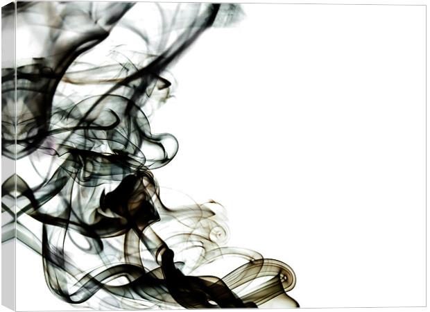 Black swirly smoke Canvas Print by Andrew Ley