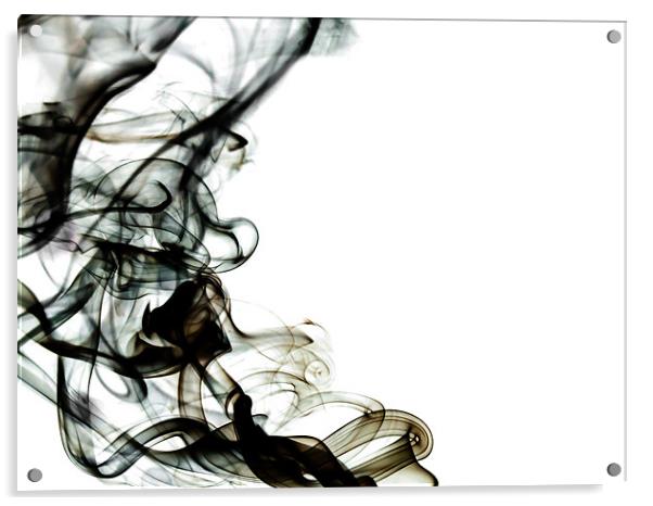 Black swirly smoke Acrylic by Andrew Ley