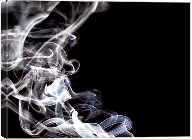 White Smoke Swirls Canvas Print by Andrew Ley