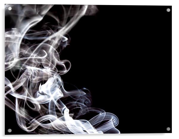 White Smoke Swirls Acrylic by Andrew Ley