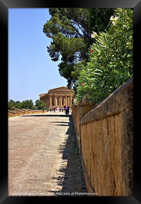 the road to the temple Framed Print by Lucy Antony