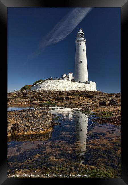 St.Mary's Lighthouse Framed Print by Ray Pritchard