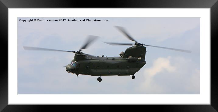 Chinook Flypast Framed Mounted Print by P H