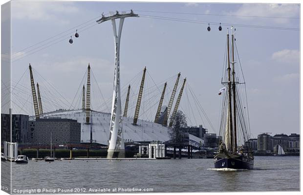 Tall Ship at the O2 Arena Canvas Print by Philip Pound
