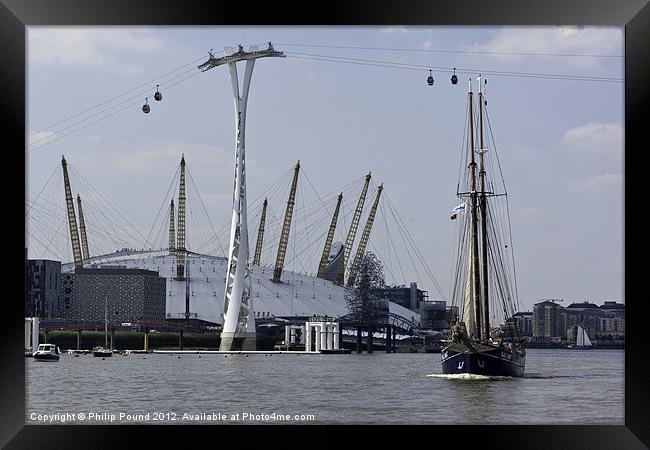 Tall Ship at the O2 Arena Framed Print by Philip Pound
