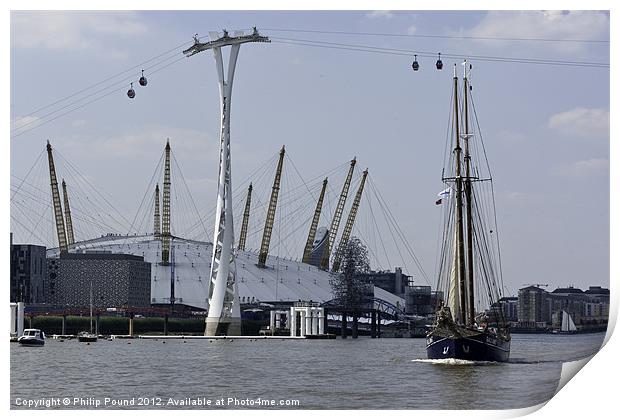 Tall Ship at the O2 Arena Print by Philip Pound